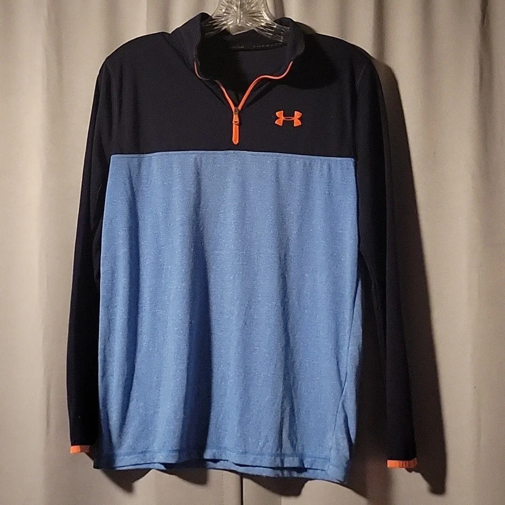 Under Armour Kids Blue and Black Long Sleeve Shirt - Picture 1 of 2